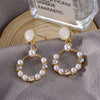Pearl Long Earrings and White Round Pearl - Sabreeonline