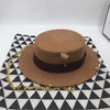 British Flat Top Hat Chain Strap and Pin Fedoras - Sabreeonline