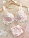 Steel ring push up bra set pure desire wind big cup girl underwear embroidery lace large size lingerie with panties set - Sabreeonline