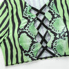 Swimwear Women Short Cap Sleeve Snake Print Bikini 2020 Female Swimsuit Stripe Two Pieces String Thong Biquini Set Bathing Suit - Sabreeonline