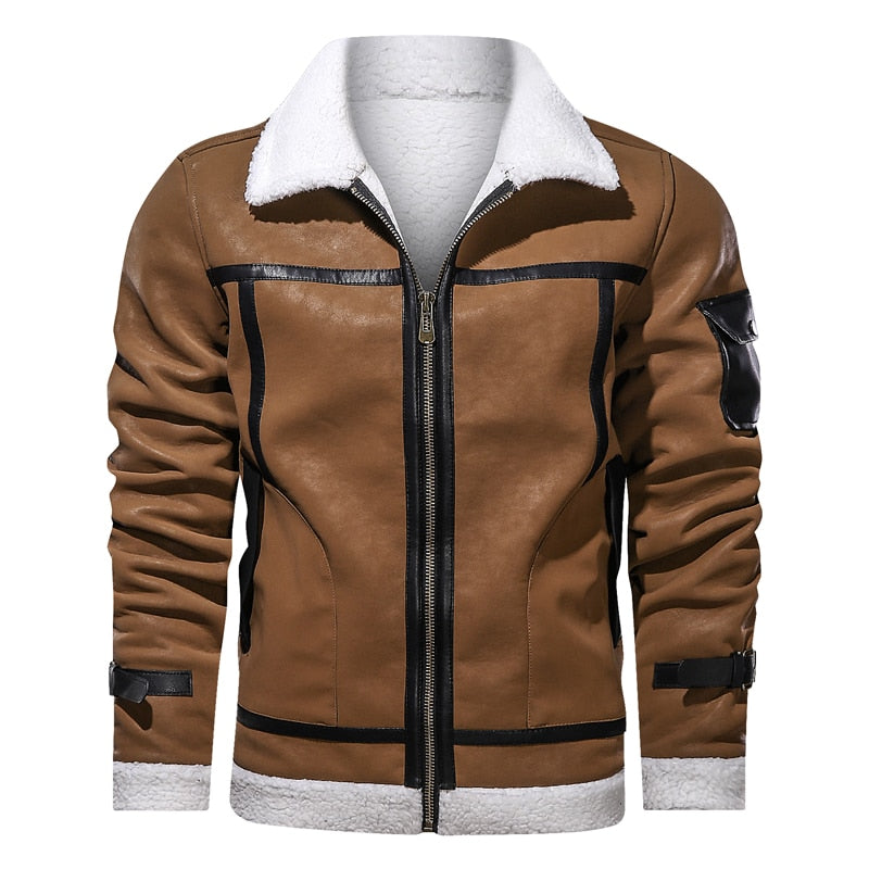 Faux Fur Leather Jacket - Sabreeonline