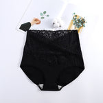 V-neck High Waist Underwear Women Cotton Lace Panties Hot Temptation Girls Belly Briefs - Sabreeonline