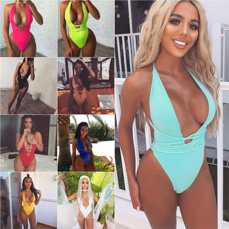 Deep V-Neck Bikini Sexy Swimsuit