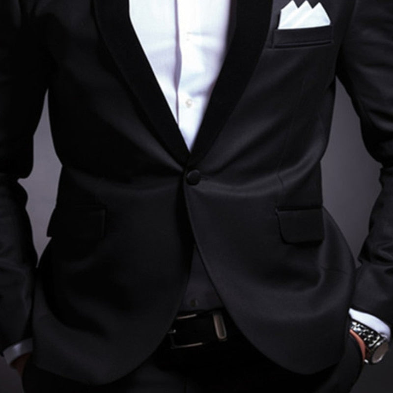 Black Tuxedo 2 Piece Slim Fit Men - Sabreeonline