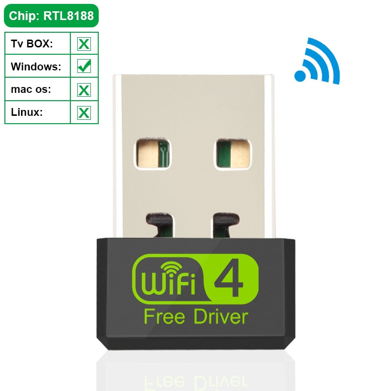Mini USB WiFi Adapter 150Mbps Wi-Fi Adapter For PC USB Ethernet WiFi Dongle 2.4G Network Card Antena Wi Fi Receiver - Sabreeonline