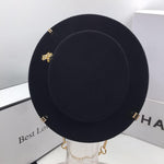 British Flat Top Hat Chain Strap and Pin Fedoras - Sabreeonline