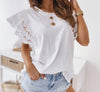 Casual O-Neck Ruffle Short Sleeve