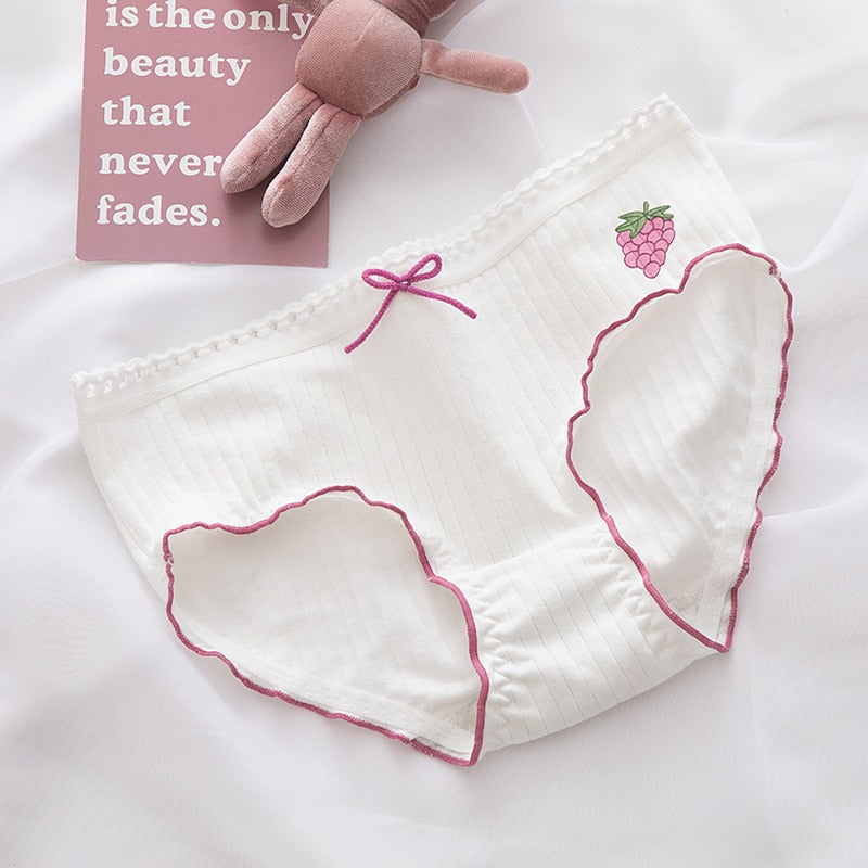 New Women's Underwear Lovely Girl Cartoon Panties Fashion Bow Comfort Briefs Mid Waist Seamless Underpants Female Lingerie - Sabreeonline