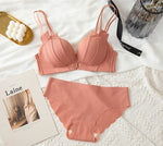 Push Up Bra Silk Panties Set - Sabreeonline