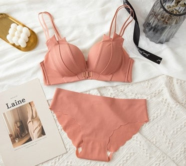 Push Up Bra Silk Panties Set - Sabreeonline