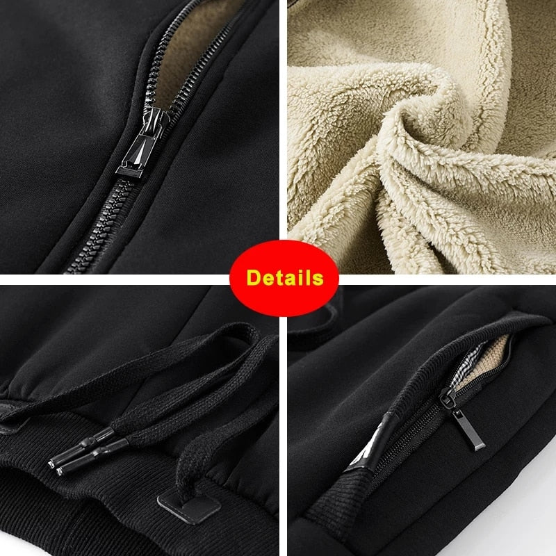 Thick Warm Fleece Tracksuit - Sabreeonline