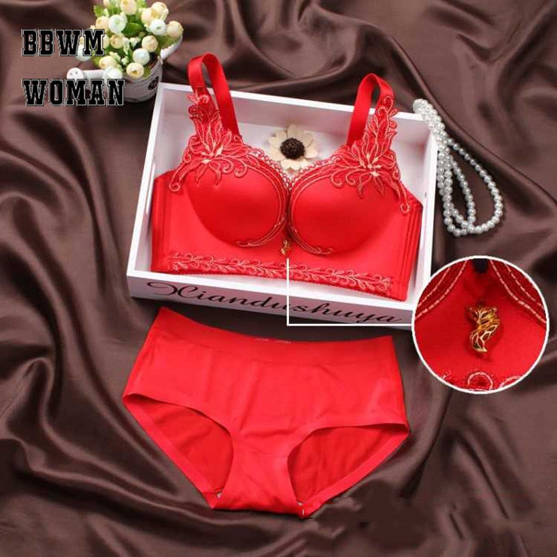 Sexy Lingerie Brassiere Seamless and Rimless Underwear Beautiful Flower Sexy Lace Floral Bra ZO877 - Sabreeonline