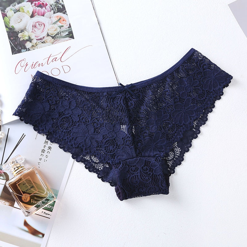 Sexy Panties For Woman Mid Waist Breathable Female Panty Lace Hollow Transparent Briefs Hot Sale Underwear Women BANNIROU - Sabreeonline