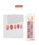 Set Shiny Matte Nail Tips with Designs Reusable Press - Sabreeonline
