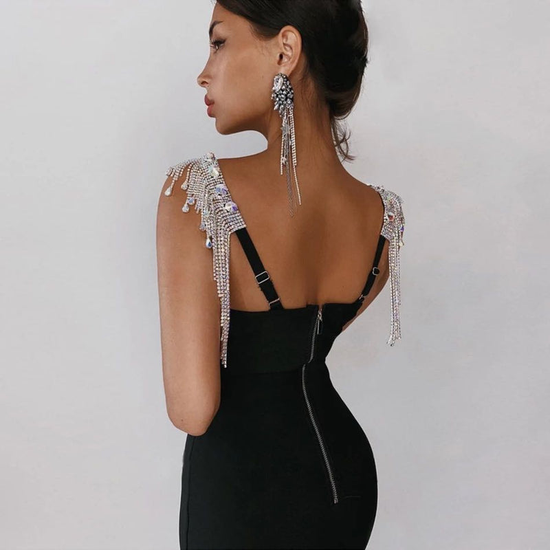 Sleeve Slip Rayon Bandage Dress - Sabreeonline