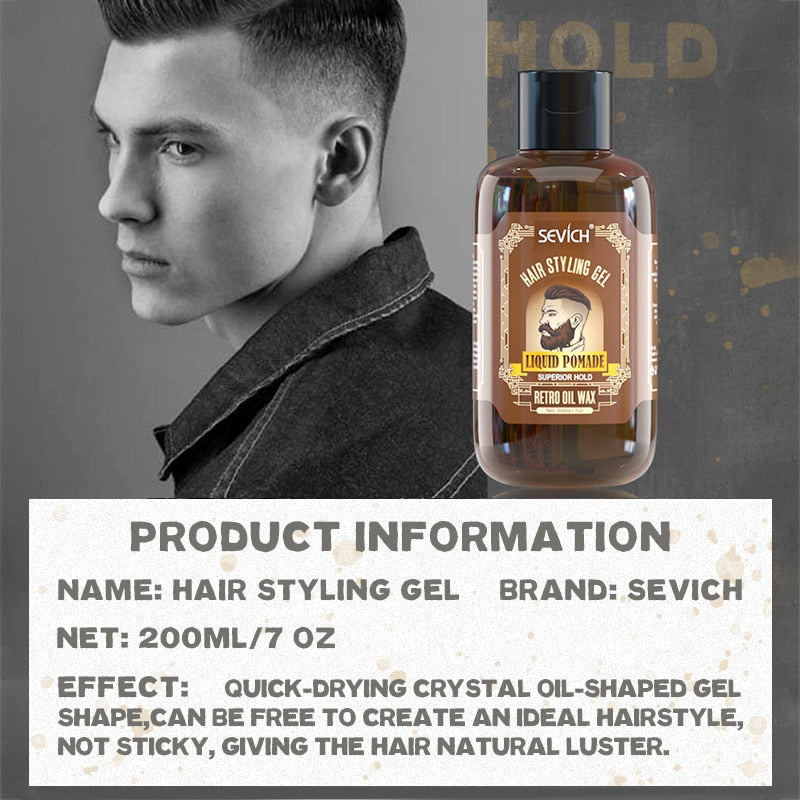 Sevich 200ml Retro Hair Styling Gel Moisturizing Hair Styling Men Pomade Gel Salon SUPERIOR Hold Liquid Pomade Hair Gel - Sabreeonline