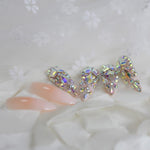 3D Gorgeous Wedding Diamond Long Designed French Nail