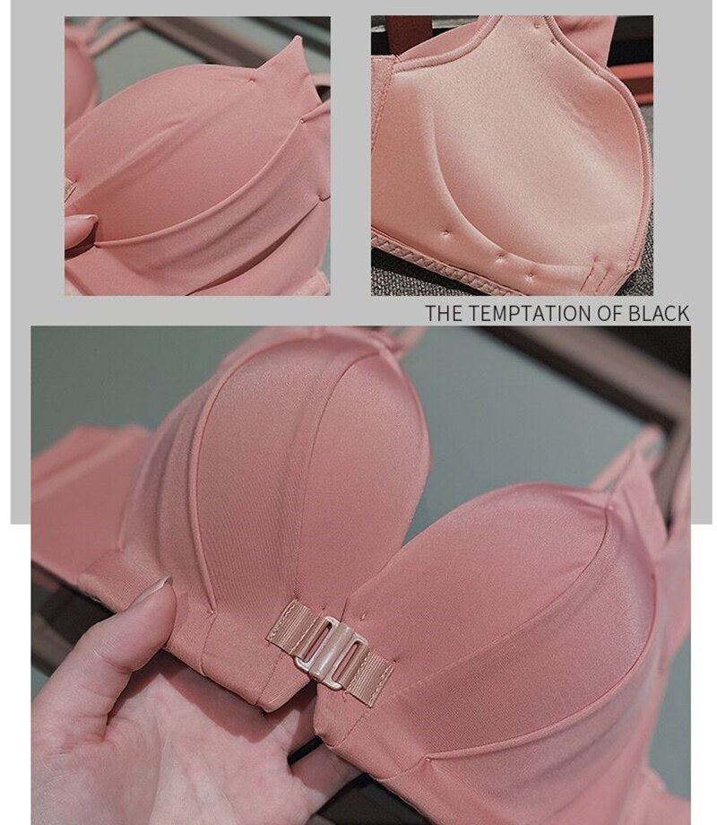 Push Up Bra Silk Panties Set - Sabreeonline