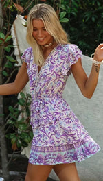 Bohemian Cotton Floral Print Ruffles Dress - Sabreeonline