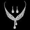 Crystal Choker Necklace Earrings Set - Sabreeonline