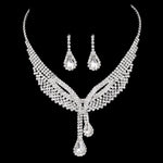 Crystal Choker Necklace Earrings Set - Sabreeonline