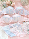 Lace lingerie Fresh Steel Ring Gathered Set - Sabreeonline