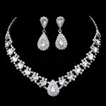 Crystal Choker Necklace Earrings Set - Sabreeonline