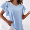Casual O-Neck Ruffle Short Sleeve