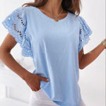 Casual O-Neck Ruffle Short Sleeve