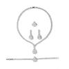 Gorgeous Women Wedding Party Jewelry Necklace Bracelet Earring and Ring Set - Sabreeonline
