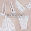 Women Lace Bra Briefs Set Sexy Wire Free Lingerie Hollow Out G-String Bra Set Female Transparent Seamless Intimate Underwear Set - Sabreeonline