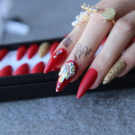 Long Stiletto Glitter Full Set Custom Salon - Sabreeonline
