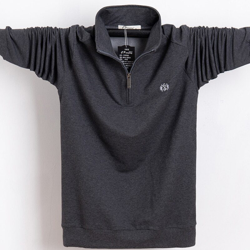 Cotton Long Sleeve Polo Shirt - Sabreeonline