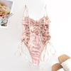 Women Teddy lingerie Sexy Underwear Erotic Corset Lace Mesh Sleepwear Nightwear  Embroidered strap one-piece sexy pajamas - Sabreeonline