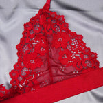 Women Lace Bra Sets Seamless Underwear Transparent Backless Ultra-Thin Unline Lingerie Floral Soft Comfortable Bra Thong Set - Sabreeonline