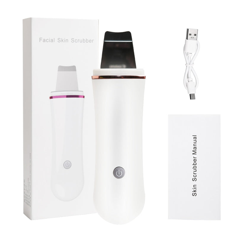Ultrasonic Skin Scrubber Electric Facial Cleansing Pore Deep Cleaner Acne Blackhead Remover Peeling Shovel Device Beauty Machine - Sabreeonline