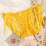 Women&#39;s Sexy Lace Underwear Panties Delicate Soft Comfortable Underpants Fashion Female Mesh Up Bow Low-Rise Briefs - Sabreeonline