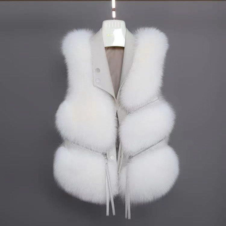 Faux Fur Vest Sleeveless Coat - Sabreeonline