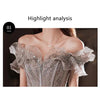 Gorgeous Evening Strapless Off Shoulder Sequin Beaded Bandage - Sabreeonline