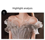 Gorgeous Evening Strapless Off Shoulder Sequin Beaded Bandage - Sabreeonline