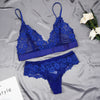 Women Lace Bra Sets Seamless Underwear Transparent Backless Ultra-Thin Unline Lingerie Floral Soft Comfortable Bra Thong Set - Sabreeonline