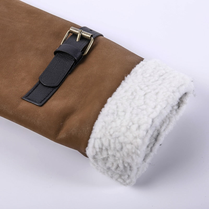 Faux Fur Leather Jacket - Sabreeonline