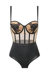 Flower Lace Appliqué Retro Sexy Bra Set - Sabreeonline
