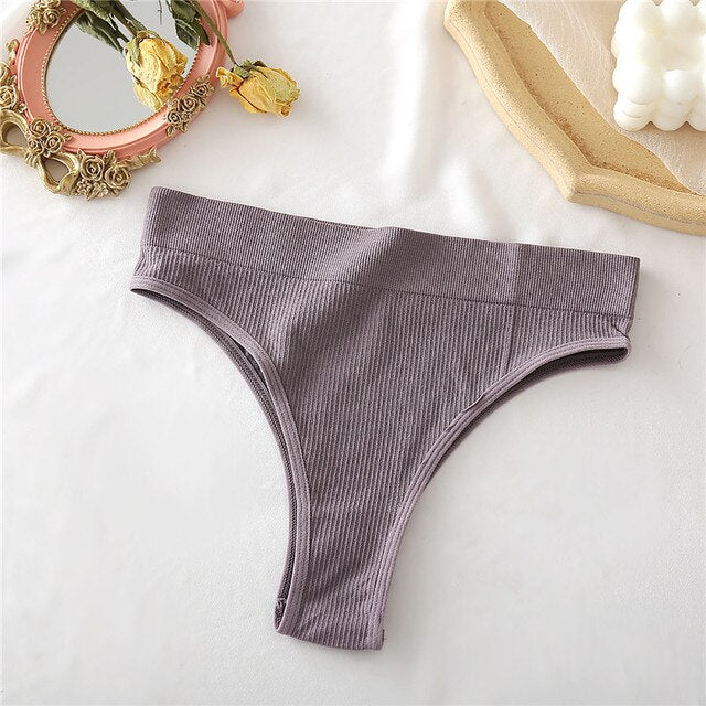 S-XL Seamless Women&#39;s Panties 9 Solid Color High Waisted Thongs Women Comfortable Women&#39;s Cotton Briefs Sexy Female Underpants - Sabreeonline