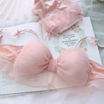 Girls Folds Bow Lovely Underwear Set - Sabreeonline