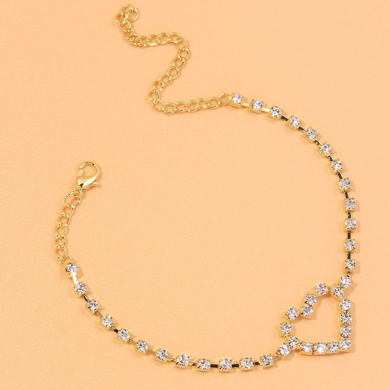 Fashion Heart Rhinestone Anklets - Sabreeonline