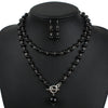 Sets Gold Round Pendant Necklace Earrings Sets - Sabreeonline