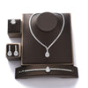 Gorgeous Women Wedding Party Jewelry Necklace Bracelet Earring and Ring Set - Sabreeonline