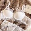 Sexy Lace Thin Perspective Lingerie Bundled Gathering Big Breasts Bra Set Women&#39;s Underwear With Steel Ring Bralette - Sabreeonline