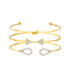 Modyle Classic Arrow Knot Round Crystal Gem Multilayer Adjustable Open Bracelet Set Women Fashion Party Jewelry Gift - Sabreeonline